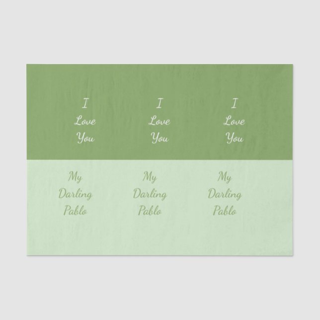 I Love You My Darling Tissue Paper (Front)