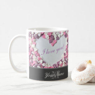 I love you my sweet Valentine with lovely monogram Coffee Mug