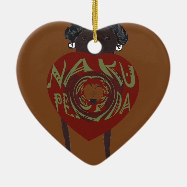 I love You! Nakupenda Sana Ceramic Ornament (Front)