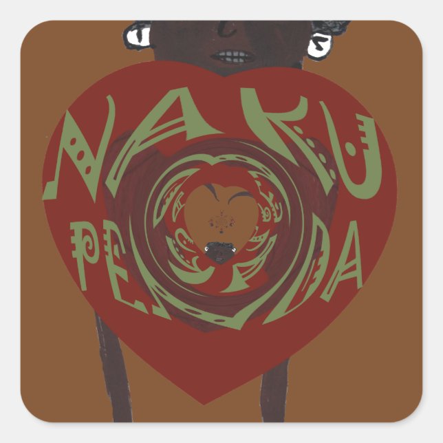 I love You! Nakupenda Sana Square Sticker (Front)