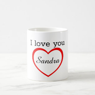 I love you Name red heart Coffee Mug