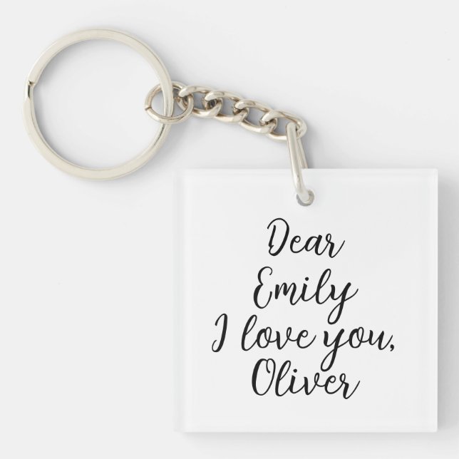  I Love You Name Template Keychain (Front)