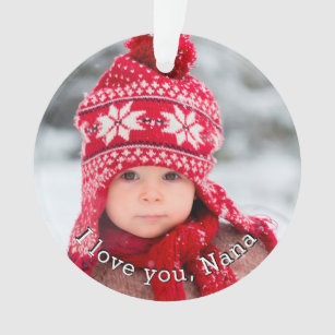 I Love You Nana With Two Photo Template Ornament