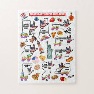 I Love You Northeast States Map Jigsaw Puzzle