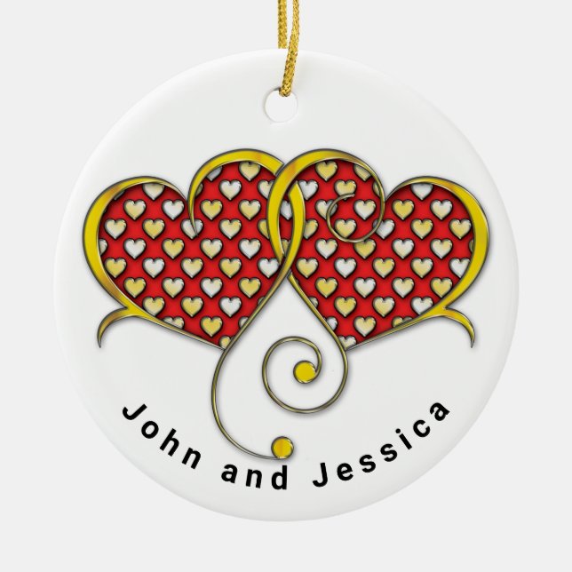 I Love You Note Card Design Ceramic Ornament (Front)