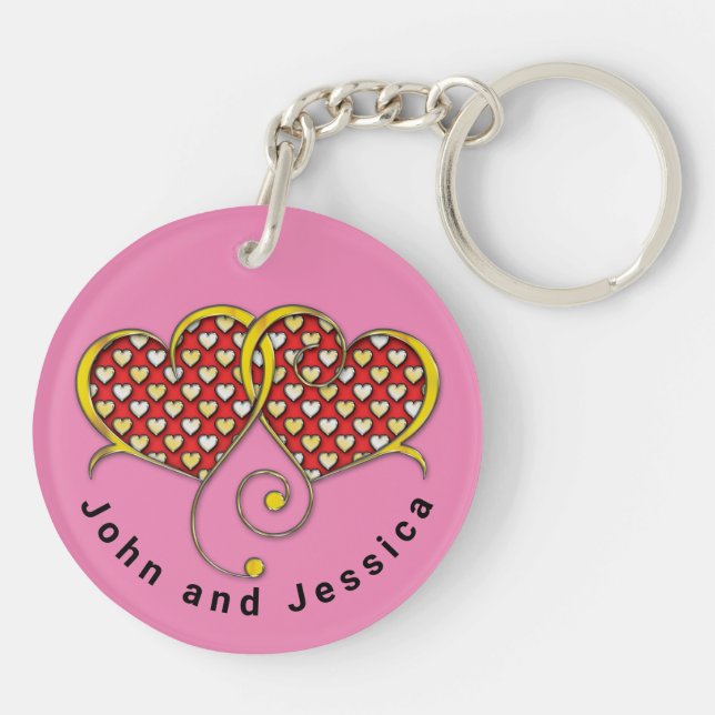 I Love You Note Card Design Keychain (Back)