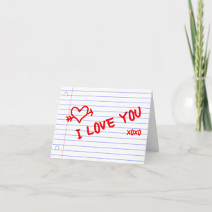 i love you : notebook card