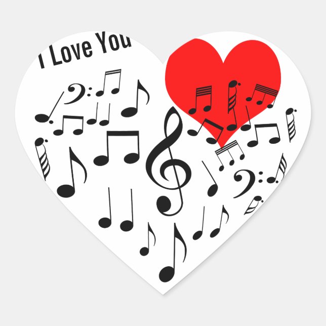 I Love You one-of-a-kind funny Heart Sticker (Front)