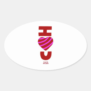 I Love You Oval Sticker