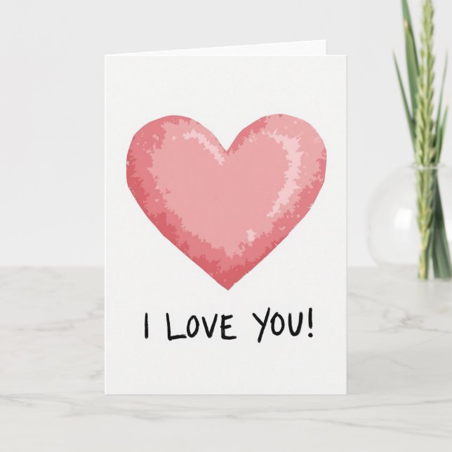 I Love You Painted Heart Card (Front)
