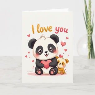 I Love You Panda Bear Card