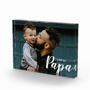 I Love You Papa Custom Photo Block