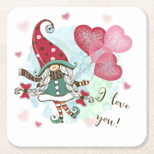 I love you  Paper Coaster