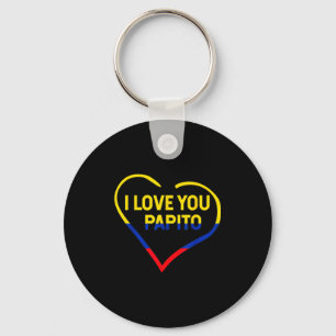 I Love You Papito Bandera Colombia Flag Happy Vale Keychain