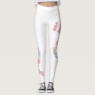 "i love you" Patch Art Leggings | Aesthetic Print