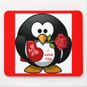 "I LOVE YOU" PENGUIN MOUSE PAD