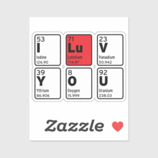 I Love You Periodic Table