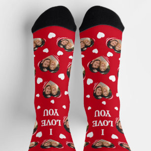 I Love You Personalized Couple Photo Socks