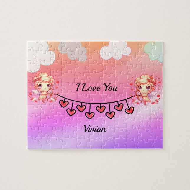 I Love you Personalized name Jigsaw Puzzle (Horizontal)