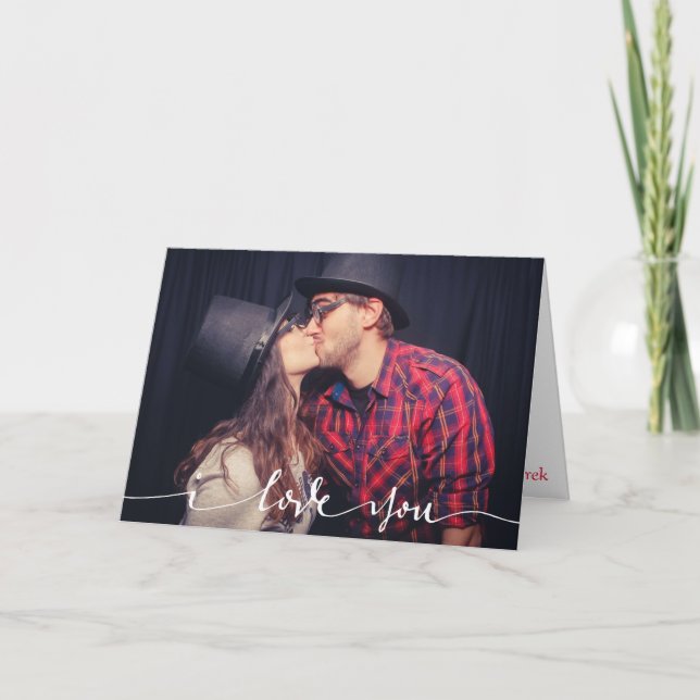 I Love You Personalized Photo Card (Front)