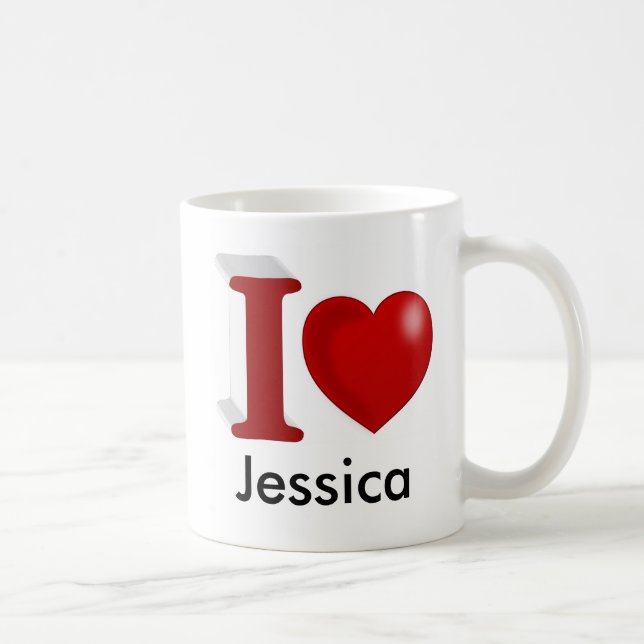 I Love You Personalized Valentines Day  Coffee Mug (Right)
