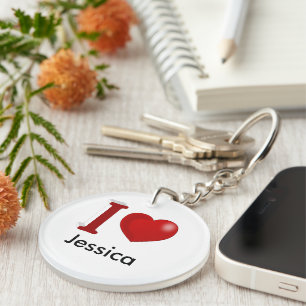 I Love You Personalized Valentines Day Keychain
