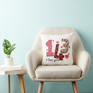 I love you Personalized Valentines Throw Pillow