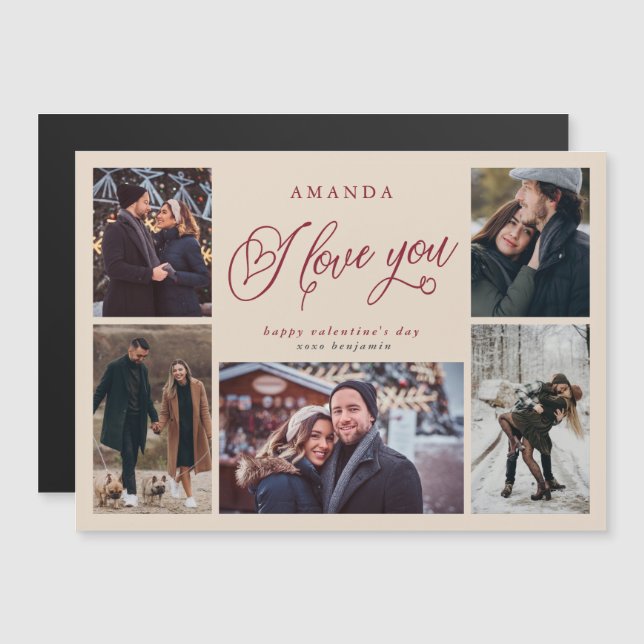I Love You Photo Collage Valentine's Day  (Front/Back)