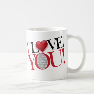 I Love You, photo-template - Customized Coffee Mug