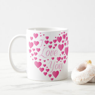 I Love You Pink Hearts Coffee Mug