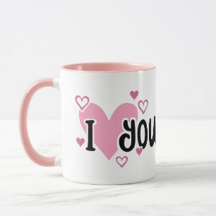 I Love You Pink Hearts Mug