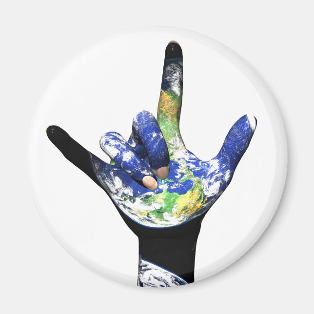 I Love You Planet Earth Magnet (Front)