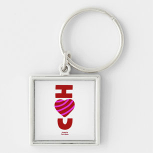 I Love You Premium Square Keychain