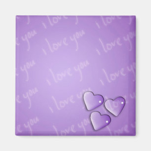 I Love You Purple Magnet