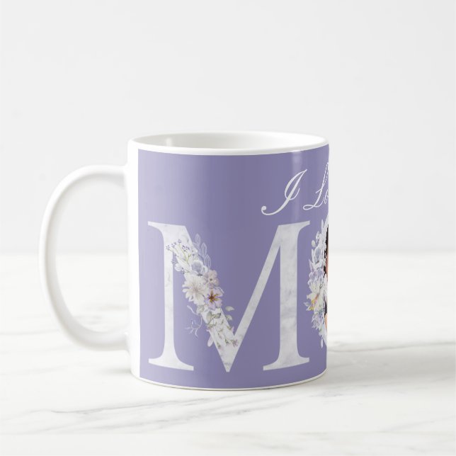 I Love You Purple Mom Gift Coffee Mug (Left)