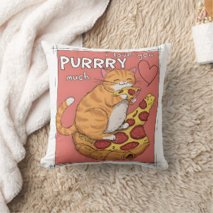 I Love You Purrry Much Funny Cat Lover Gift Throw Pillow