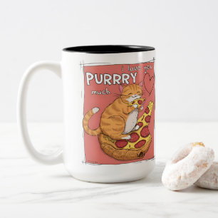 I Love You Purrry Much Funny Cat Lover Gift  Two-Tone Coffee Mug