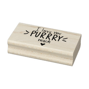 I Love You Purrry Much  Rubber Stamp