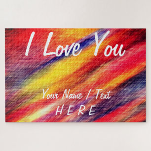 I Love You Puzzle Nom du texte Couleurs romantique