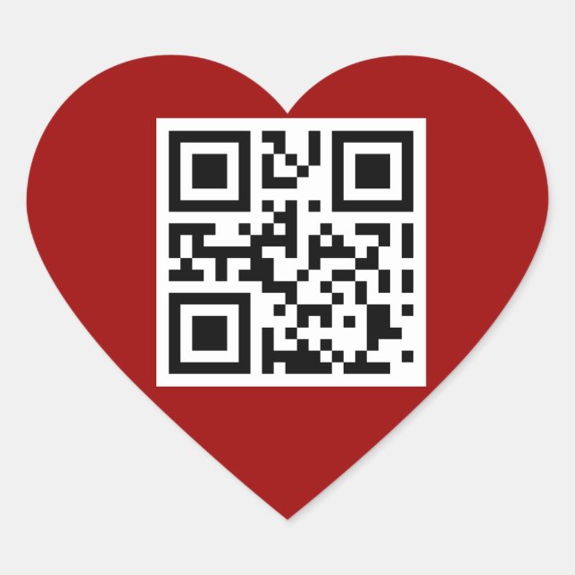 I Love You QR Code Heart Sticker (Front)