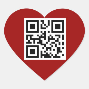 I Love You QR Code Heart Sticker