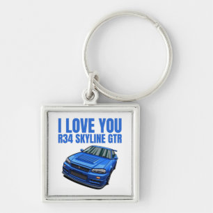 I Love you R34 Skyline GTR Keychain