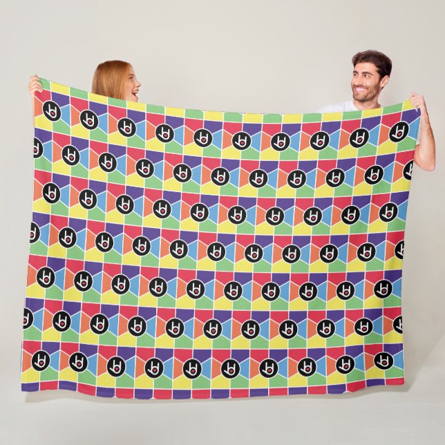 I Love You Rainbow Fleece Blanket (In Situ)