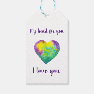 I love you rainbow heart Valentine's Day  Gift Tags