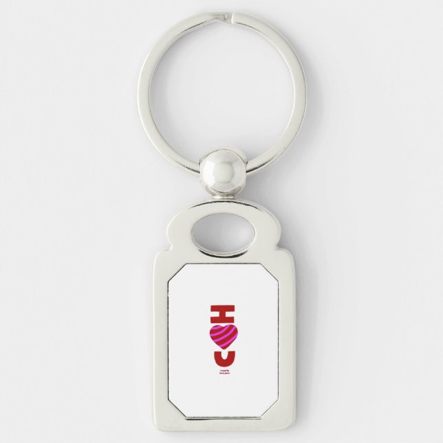 I Love You Rectangle Keychain (Front)