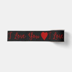 I Love You Red Glitter Valentine's Grosgrain Ribbon