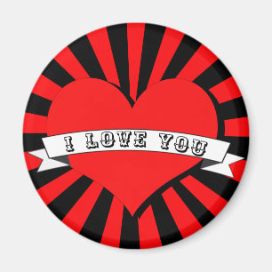 i love you red heart magnet