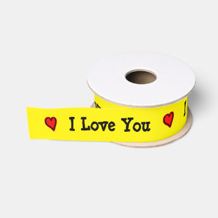I Love You Ribbon Grosgrain Ribbon