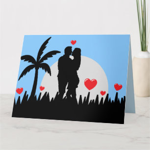 I LOVE YOU ROMANTIC BEACH TROPICAL CARDS
