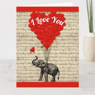 I love you romantic heart Valentines day Card